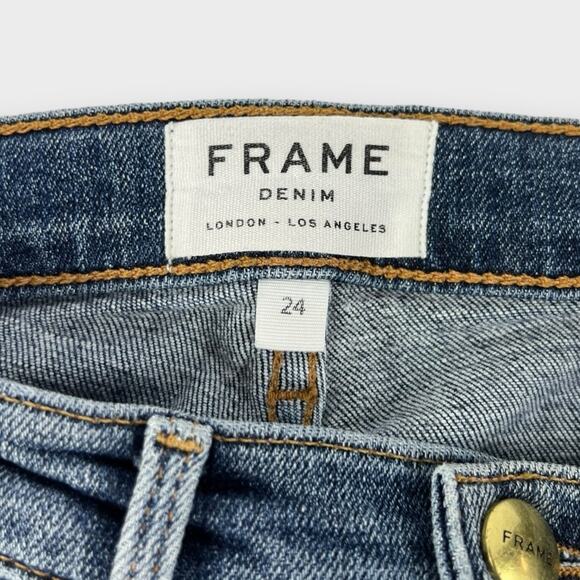 Frame Le Nouveau Straight Front Split Raw Hem Ankle Jeans in Sheffield Size 24 - Picture 5 of 11